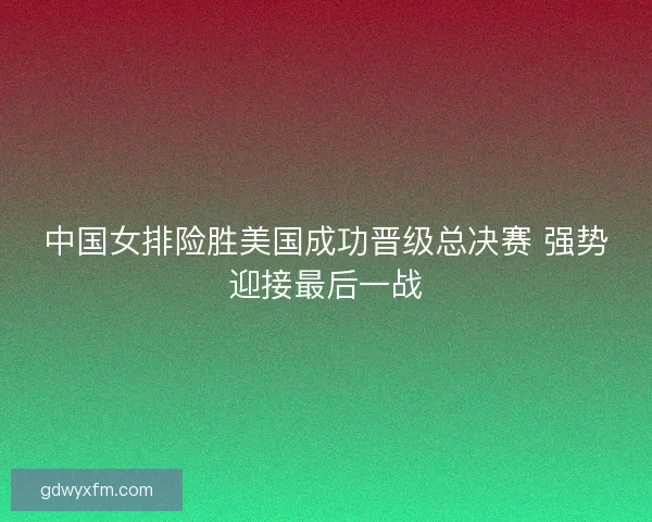中国女排险胜美国成功晋级总决赛 强势迎接最后一战