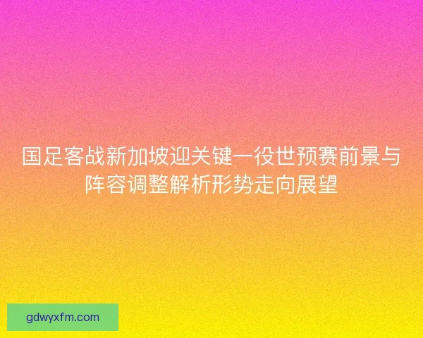 国足客战新加坡迎关键一役世预赛前景与阵容调整解析形势走向展望